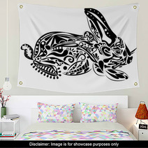 Black-and-white Rabbit Wall Art 28891019