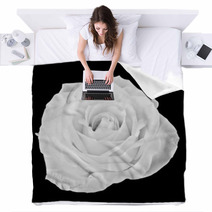 Black And White Rose Blankets 60269033