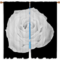 Black And White Rose Window Curtains 60269033