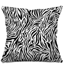 Black And White Seamless Zebra Background Pillows 53212105