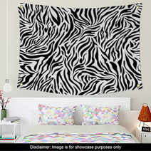 Black And White Seamless Zebra Background Wall Art 53212105