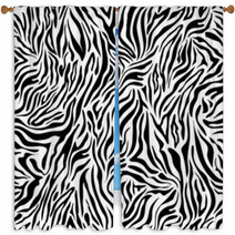 Black And White Seamless Zebra Background Window Curtains 53212105