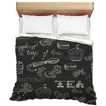 Black And White Tea Time Pattern Bedding 65349282