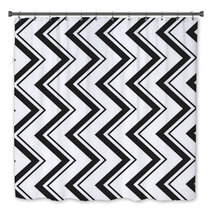 Black And White Zig Zag Lines Pattern Background Design Bath Decor 118446989