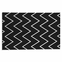 Black And White Zig Zag Lines Pattern Background Design Rugs 118177717