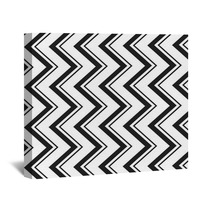 Black And White Zig Zag Lines Pattern Background Design Wall Art 118446989