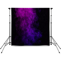Black Background With Purple Pink Smoke And Stars Backdrops 208284471