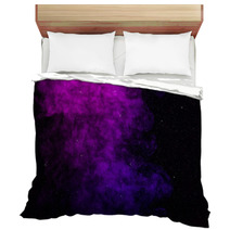 Black Background With Purple Pink Smoke And Stars Bedding 208284471