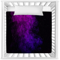 Black Background With Purple Pink Smoke And Stars Nursery Decor 208284471