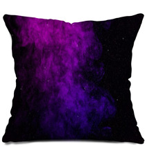 Black Background With Purple Pink Smoke And Stars Pillows 208284471