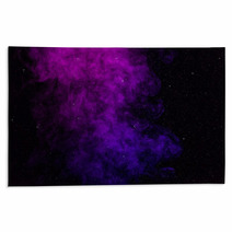 Black Background With Purple Pink Smoke And Stars Rugs 208284471