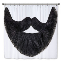 Black Beard With Mustache Isolated On White Bath Decor 58646565