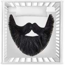 Black Beard With Mustache Isolated On White Nursery Decor 58646565