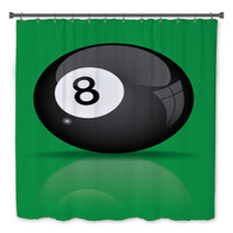 Black Billiard Ball With Reflection Vector Illustration Bath Decor 55613129