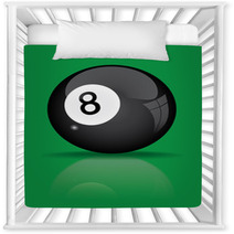 Black Billiard Ball With Reflection Vector Illustration Nursery Decor 55613129