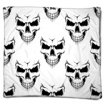 Black Danger Skull Seamless Pattern Blankets 84238289