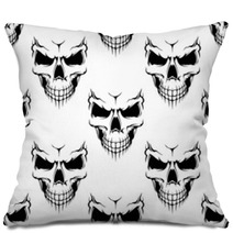 Black Danger Skull Seamless Pattern Pillows 84238289