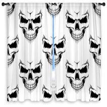 Black Danger Skull Seamless Pattern Window Curtains 84238289