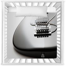 Black Electric Guitar Close Up On A White Background Nursery Decor 122303894