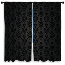 Black Heart Background Window Curtains 48250868