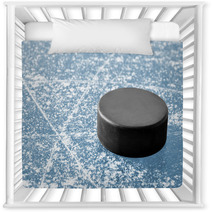 Black Hockey Puck On Ice Rink Nursery Decor 51737696