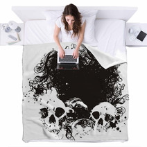 Black Hole Skull Illustration Blankets 4809684
