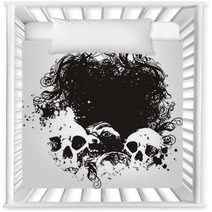 Black Hole Skull Illustration Nursery Decor 4809684