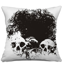 Black Hole Skull Illustration Pillows 4809684