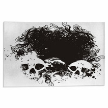 Black Hole Skull Illustration Rugs 4809684