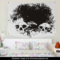 Black Hole Skull Illustration Wall Art 4809684