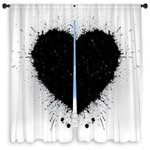 Black Ink Heart. Window Curtains 56245904