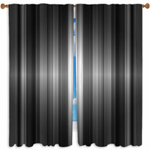 Black Metallic Stripes Window Curtains 6625870