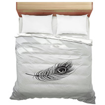 Black Peacock Feather With A Black Heart Bedding 58090298