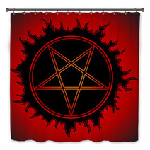 Black Pentagram Icon Bath Decor 133879477