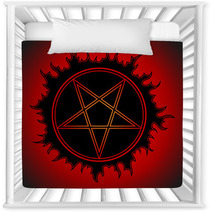 Black Pentagram Icon Nursery Decor 133879477