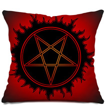 Black Pentagram Icon Pillows 133879477