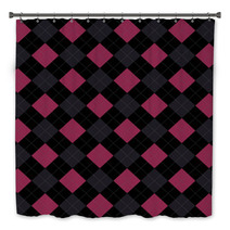 Black Pink And Gray Argyle Pattern Repeat Background Bath Decor 65308961