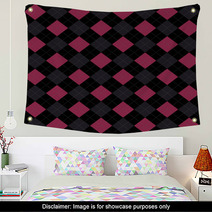 Black Pink And Gray Argyle Pattern Repeat Background Wall Art 65308961