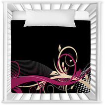 Black/pink Floral Background Nursery Decor 14037388