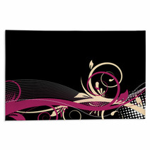 Black/pink Floral Background Rugs 14037388