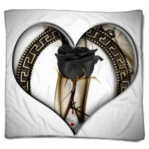 Black Rose Heart Blankets 31365611