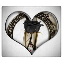 Black Rose Heart Rugs 31365611