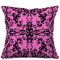 Black Symmetrical Square Pattern With Curls Pillows 65271614