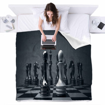 Black Vs Wihte Chess Pawn Background. High Resolution Blankets 40307189