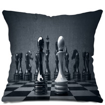 Black Vs Wihte Chess Pawn Background. High Resolution Pillows 40307189