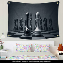 Black Vs Wihte Chess Pawn Background. High Resolution Wall Art 40307189