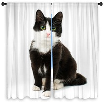 Black & White Cat Window Curtains 61710255