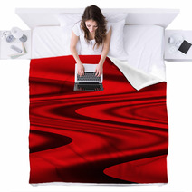 Black With Red Wave Blankets 70874032