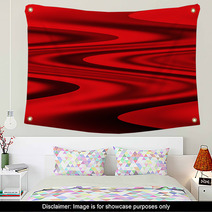 Black With Red Wave Wall Art 70874032