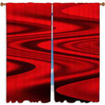 Black With Red Wave Window Curtains 70874032
